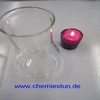 Bild: Kerze unter Glas in einer Wanne mit Wasser